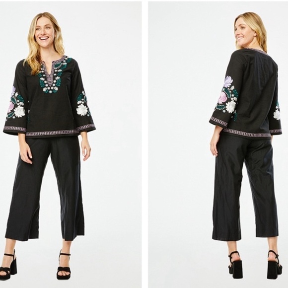 Roller Rabbit Lucena Embroidered Julia Top size s - Picture 2 of 11